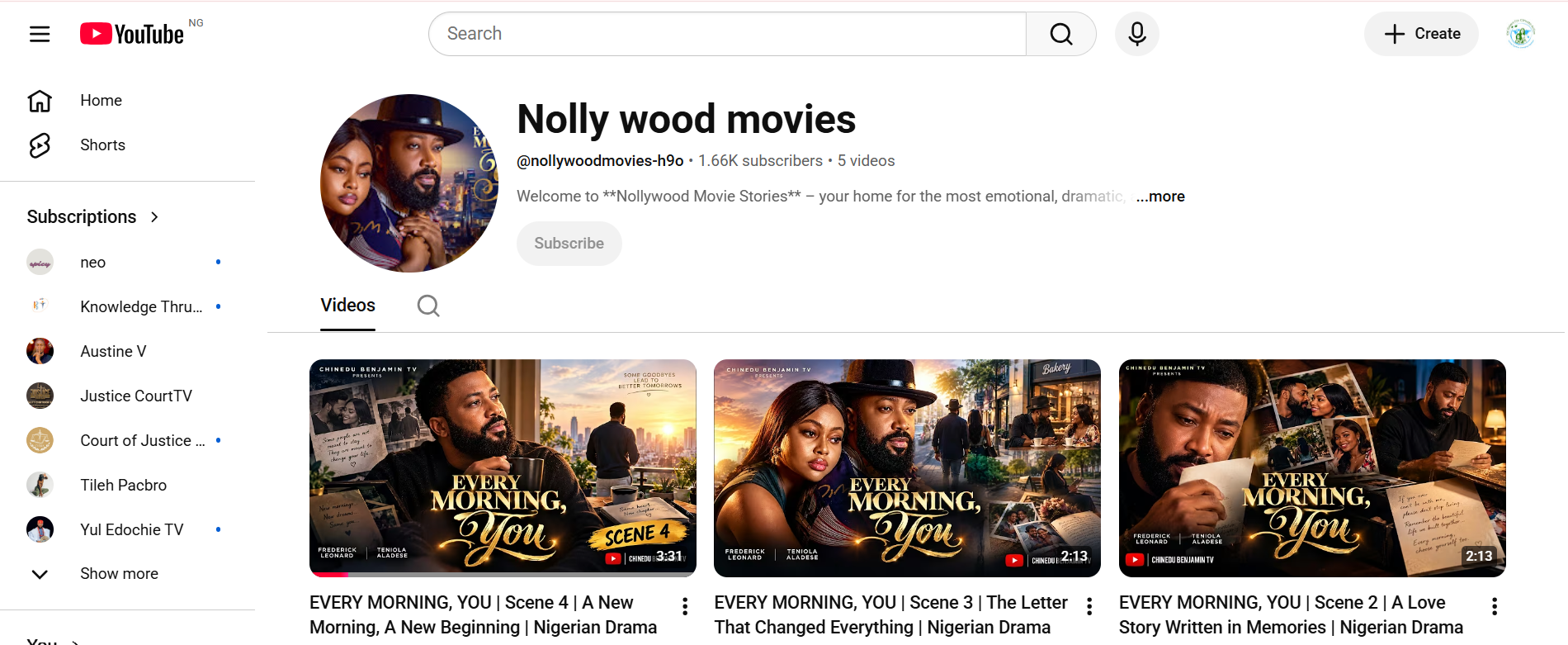 Nolly wood movies YouTube Channel